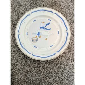 Newcor VINTAGE Blue Geese Dinner Plate Stoneware Countryside 10 5/8" Set Of 5